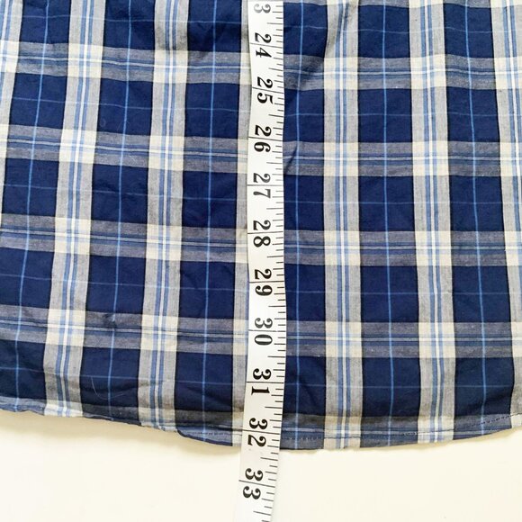 ST. John’s Bay 100% Cotton Blue & White Plaid Classic Fit XL Button-Down Shirt - Picture 3 of 15